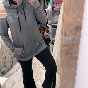 Hollister hooded sweatshirt grey size small